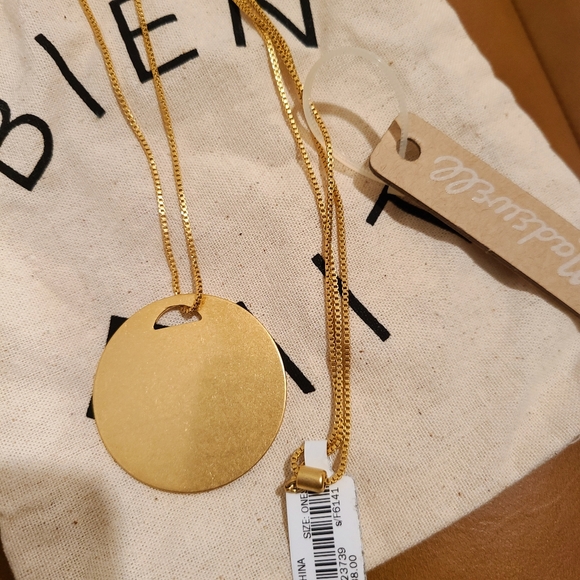 NWT Madewell Discus Pendant Necklace